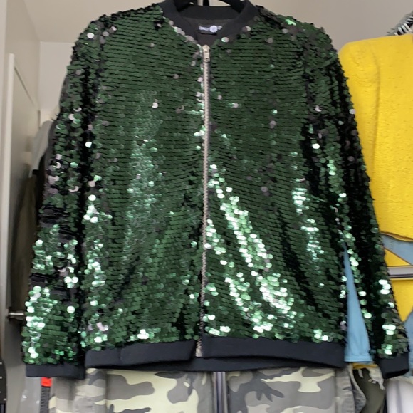 Daisy Street sequin Bomber Jacket - Picture 5 of 7